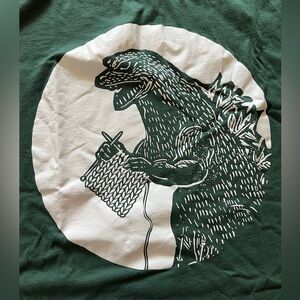 Godzilla FOG knitting crochet t-shirt forest hunter green 3XL dinosaur Japanese